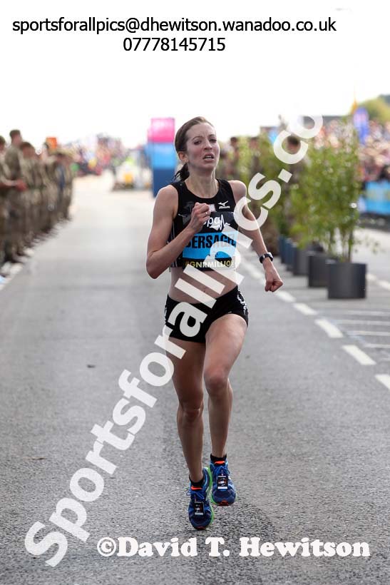 Annie Bersagel finishing the womens 2014 BUPA Great North Run. Photo: David T. Hewitson/Sports for All Pics